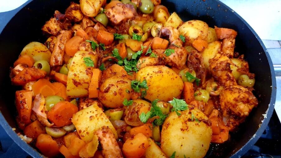 Poulpe à la gallego à la marmite norvégienne