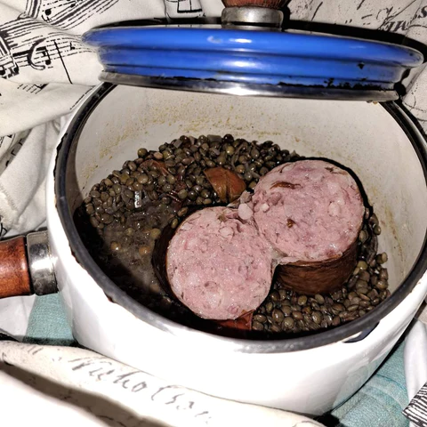 Saucisse de morteaux aux lentilles